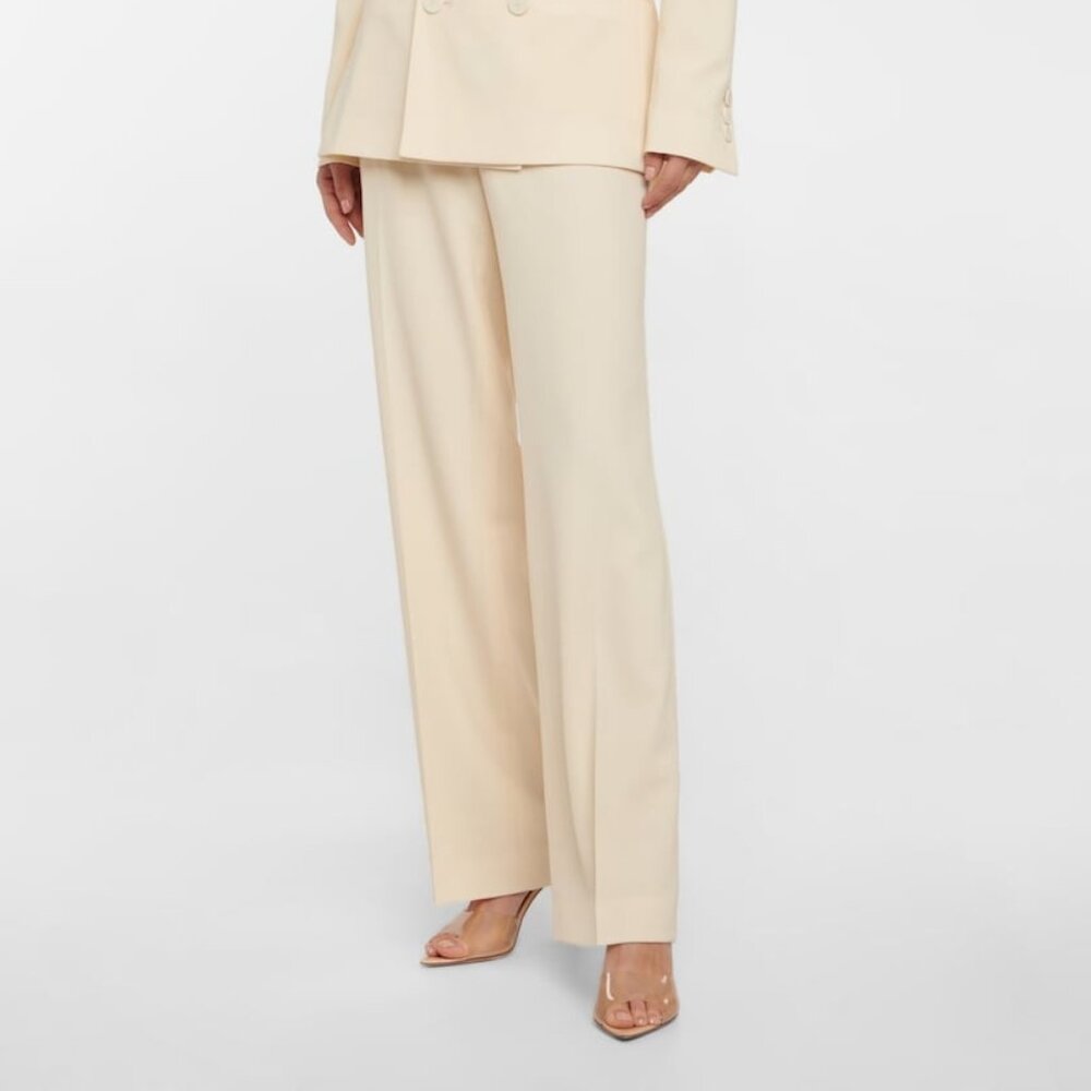 Jean Paul Gaultier x Lotta Volkova Low Rise Wool Trouser in Ecru Size 8